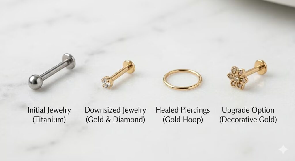 Helix jewelry options flat lay