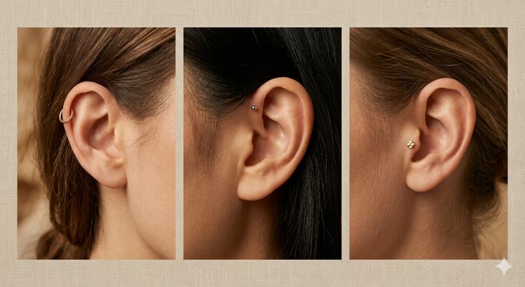 Outer cartilage piercings