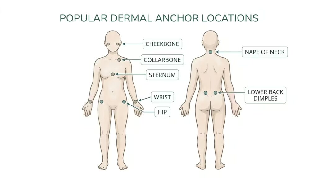 Popular dermal placement locations