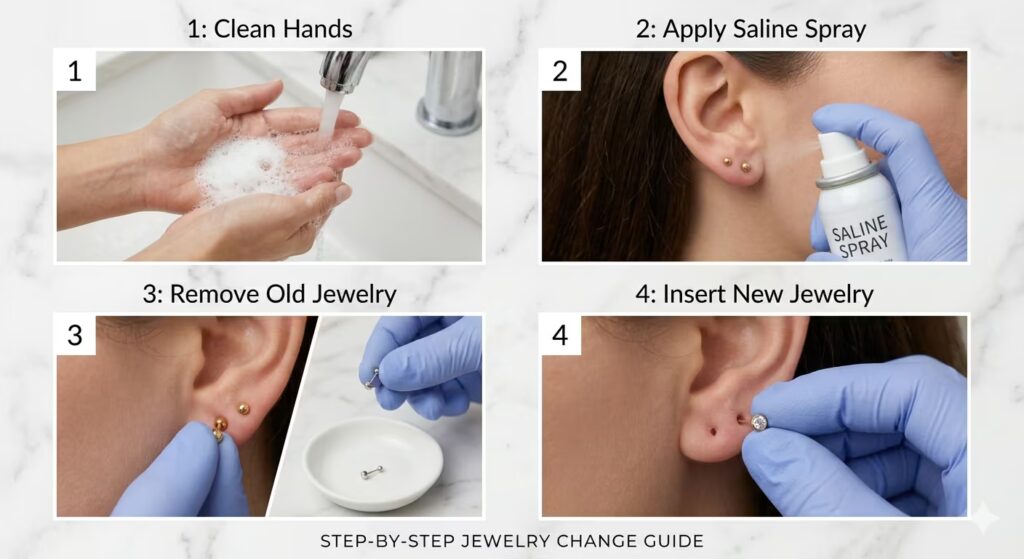 Step by step jewelry change