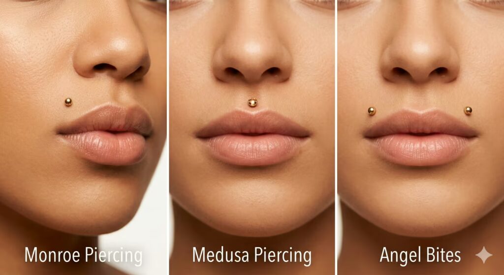 Upper lip piercing styles