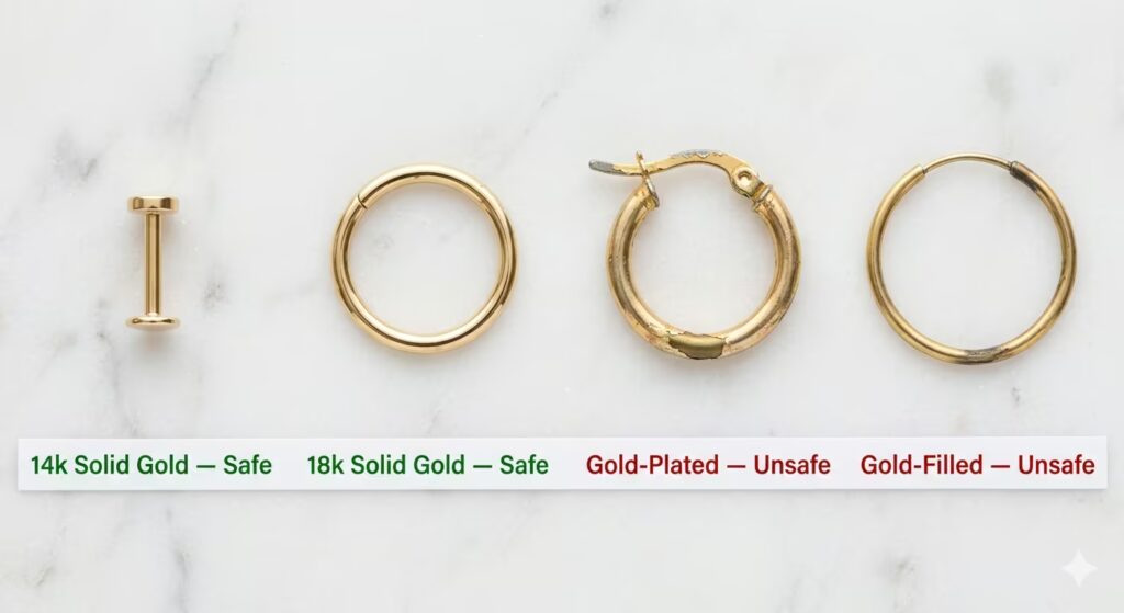 Can You Use Gold Jewelry in a New Piercing?