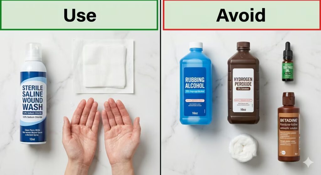 A clean educational split flat-lay on white marble.