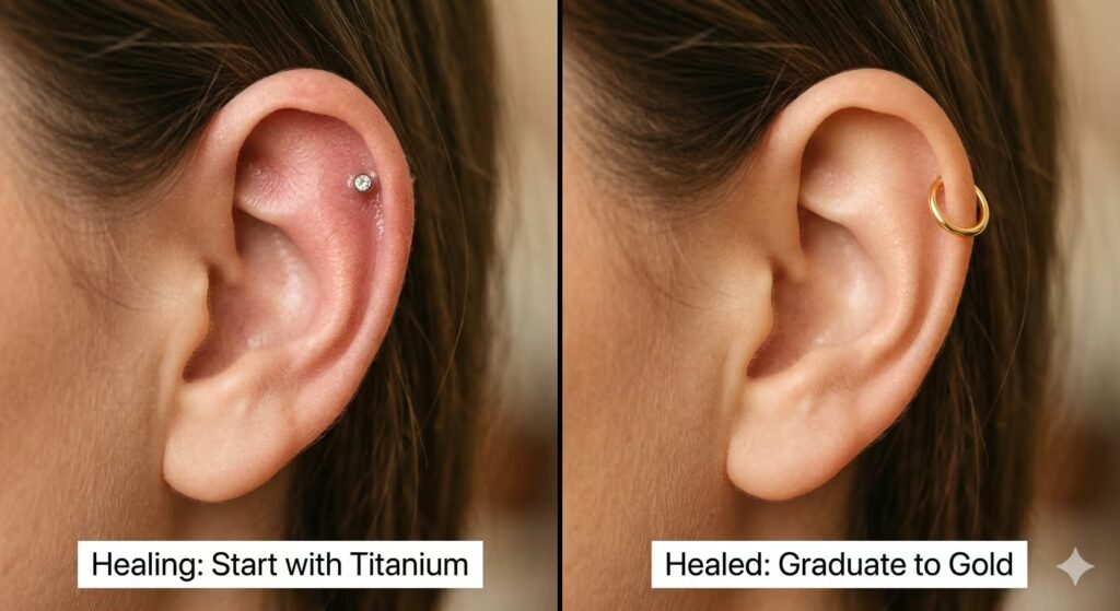 Can You Use Gold Jewelry in a New Piercing