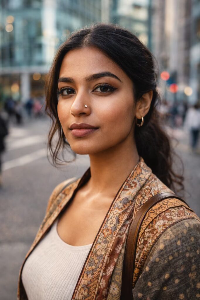 Modern South Asian diaspora nose piercing