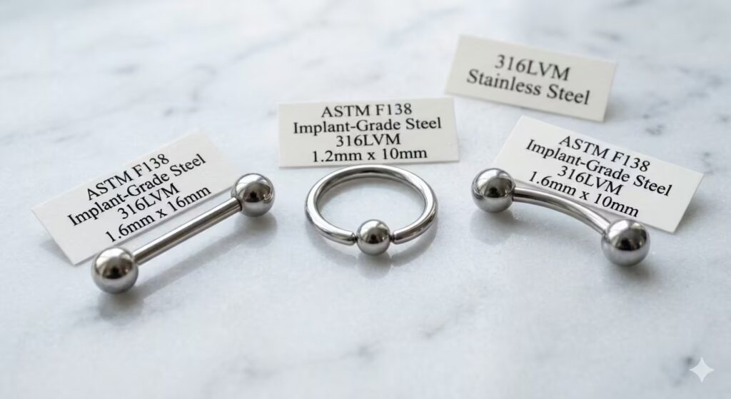 Steel jewellery detail