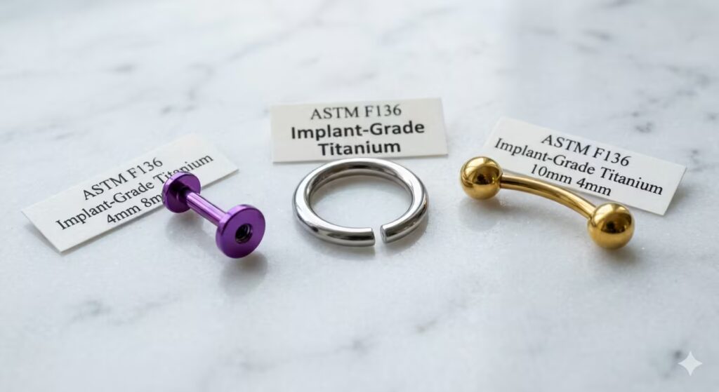 Titanium jewellery detail