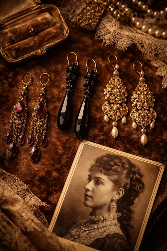Victorian era ear jewelry