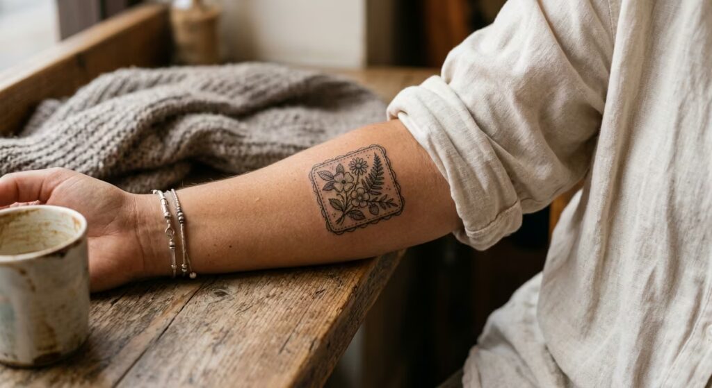 Minimalist Geometric Wildflower Frame