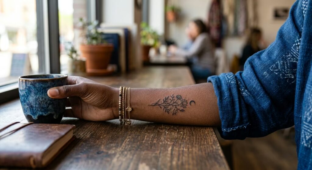 Henna Style Resilience Floral Forearm Tattoos for Women