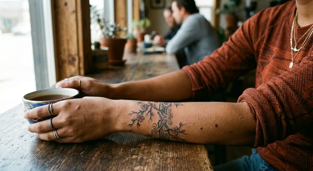 Japanese Irezumi Bracelet Floral Forearm Tattoos for Women