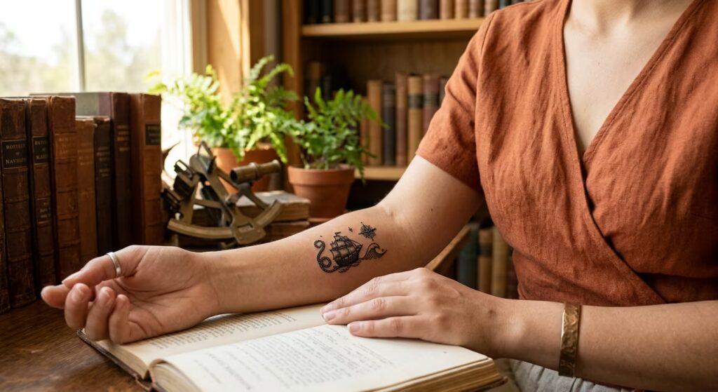 Oceanic Wanderer Embroidery Boho Sleeve Tattoos