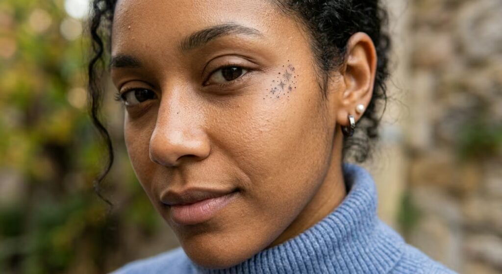 Sparkles_ Blush Shaded Tiny Face Tattoos for Women