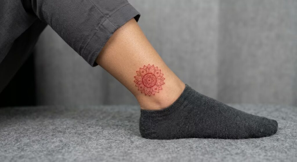 Ankle Geometric Wildflower Sunflower Tat Style for Women