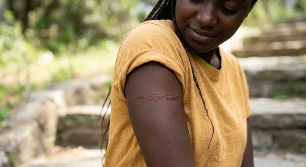 The Red Thread sister tattoo