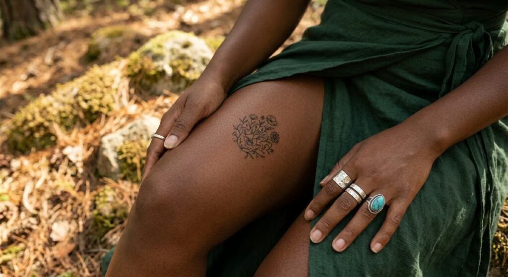 Third Eye & Hamsa Freehand Boho Sleeve Tattoos