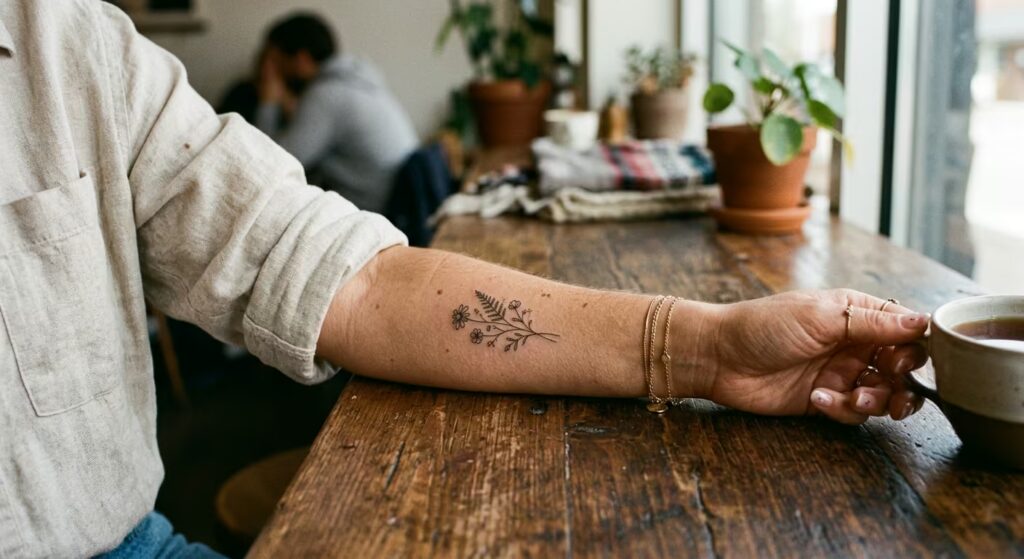 Vintage Botanical Illustration Floral Forearm Tattoos for Women