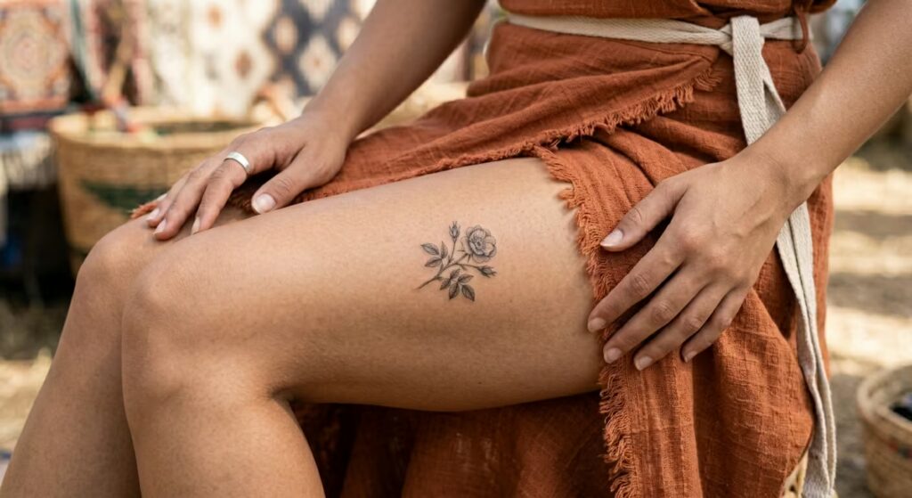 Vintage Botanical Realism Boho Sleeve Tattoos