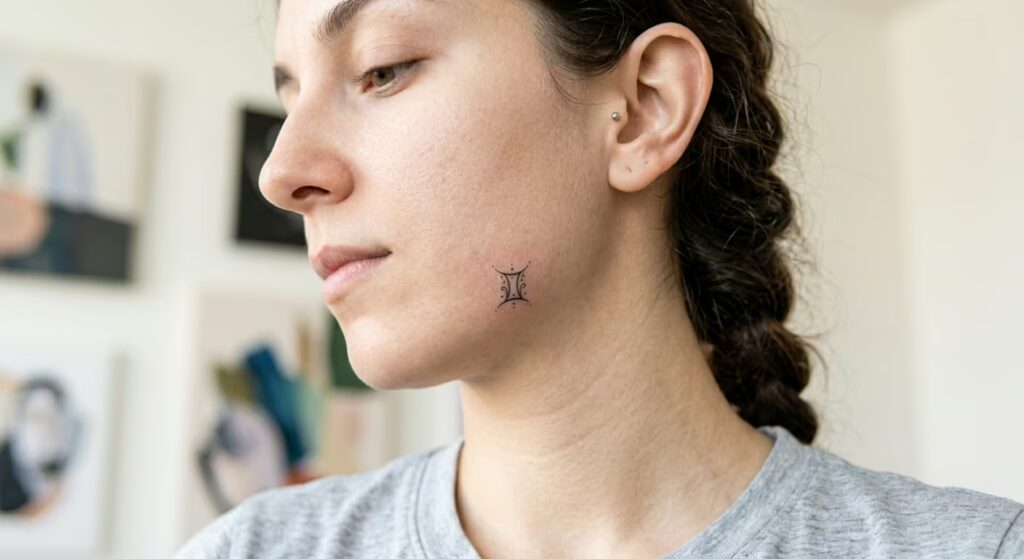 Zodiac Glyph_ Tribal Ornamental Tiny Face Tattoos for Women