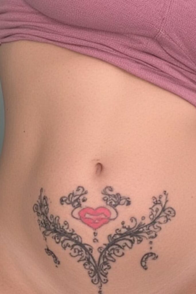 Heart and Filigree Lower Stomach