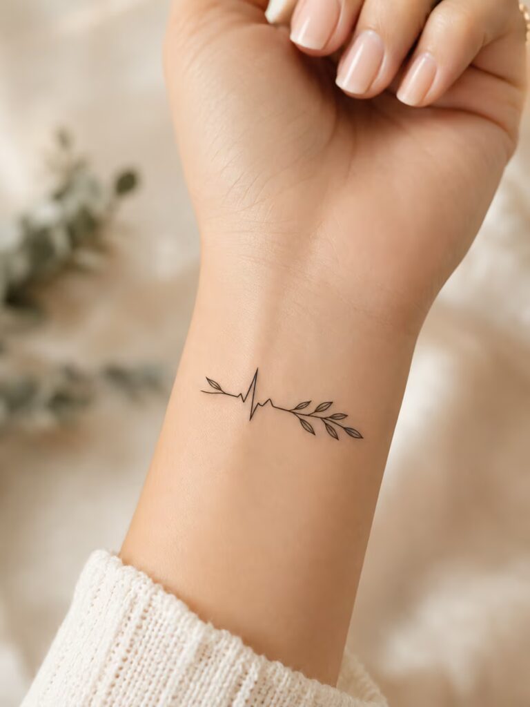 Olive Branch Pulse Christian Wrist Tattoo