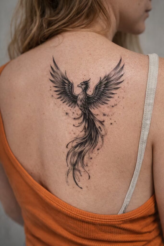 Rising Phoenix Back Piece Deep Meaning Tattoo