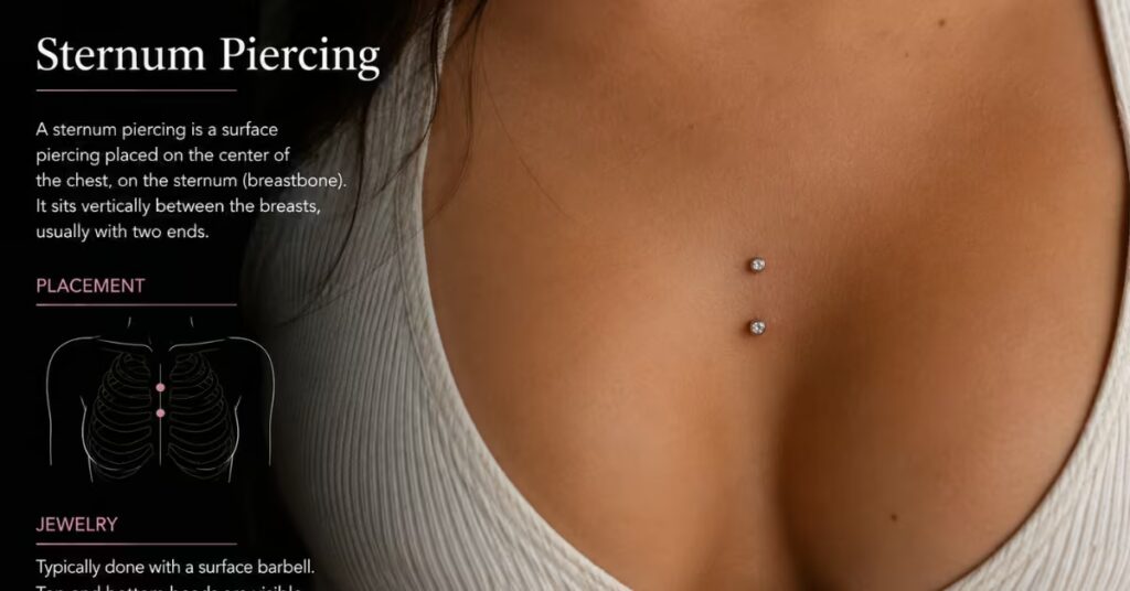 Sternum Piercing: Types, Pain, Healing & Aftercare