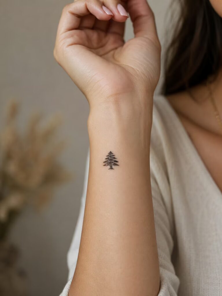 The Cedar of Lebanon Christian Wrist Tattoo