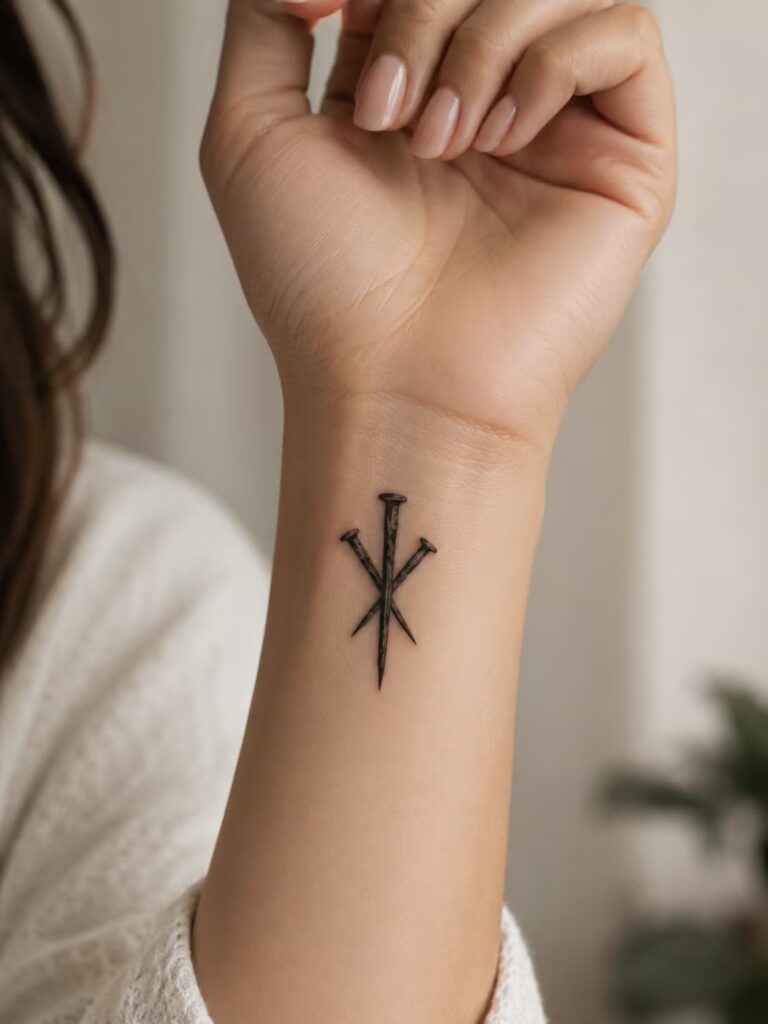 The Three Nails Christian Wrist Tattoo