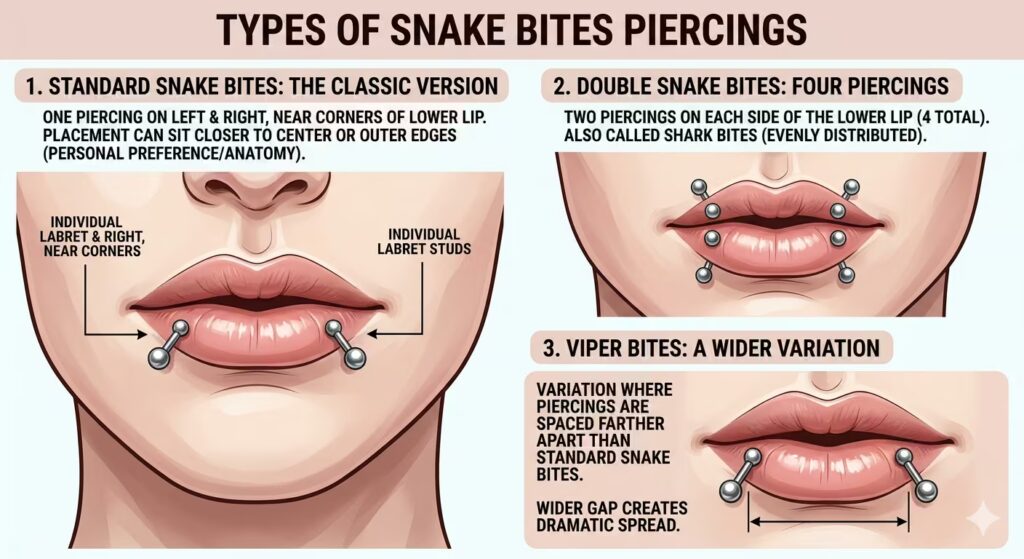 Types of Snake Bites Piercings
