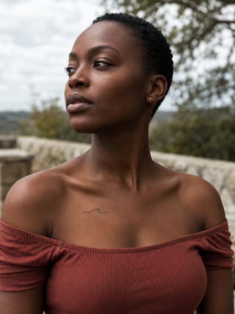 A Thin Wave Line Below the Collarbone