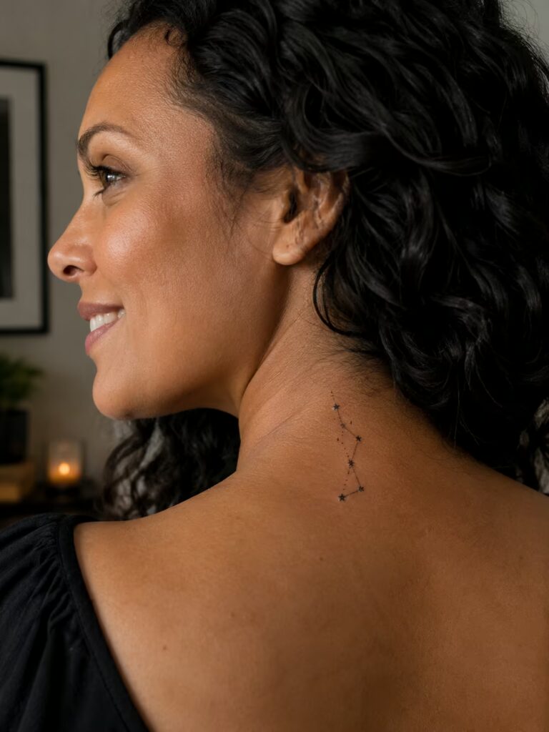 A Tiny Constellation of Five Connected Stars on the Nape