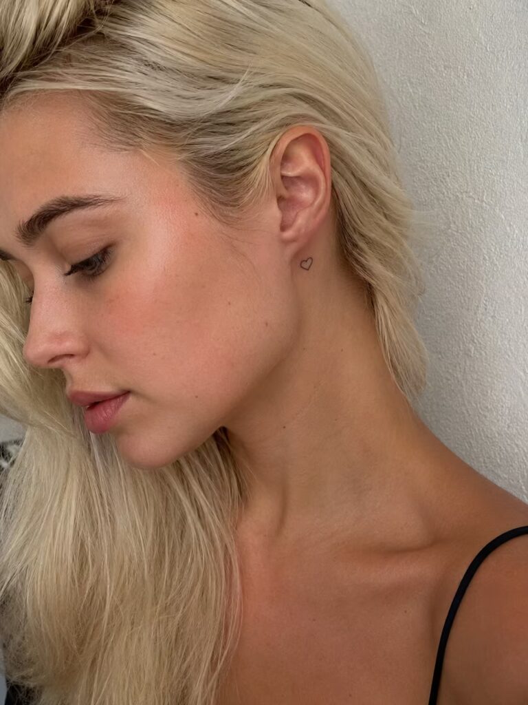 A Tiny Heart Outline Behind the Ear