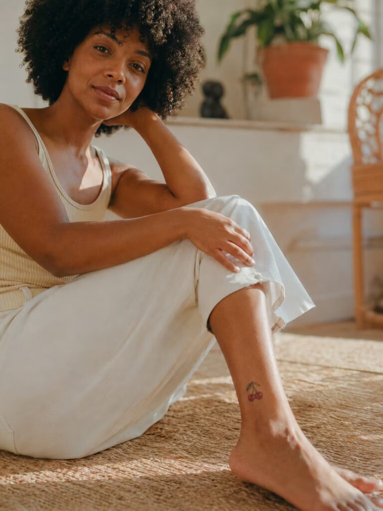 A Tiny Pair of Cherries on the Ankle