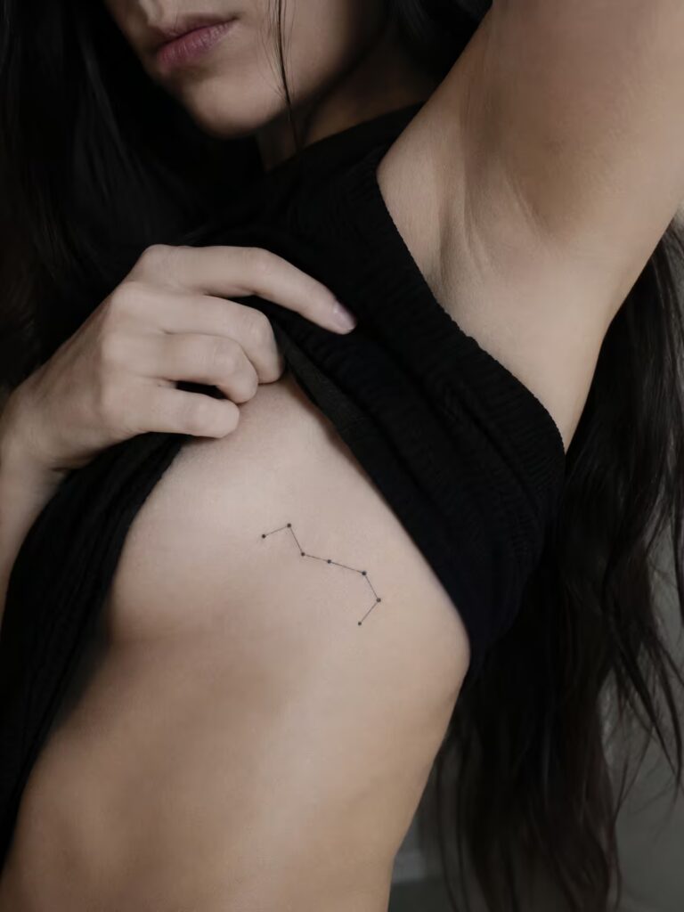 A small constellation across the ribs for connection and fate