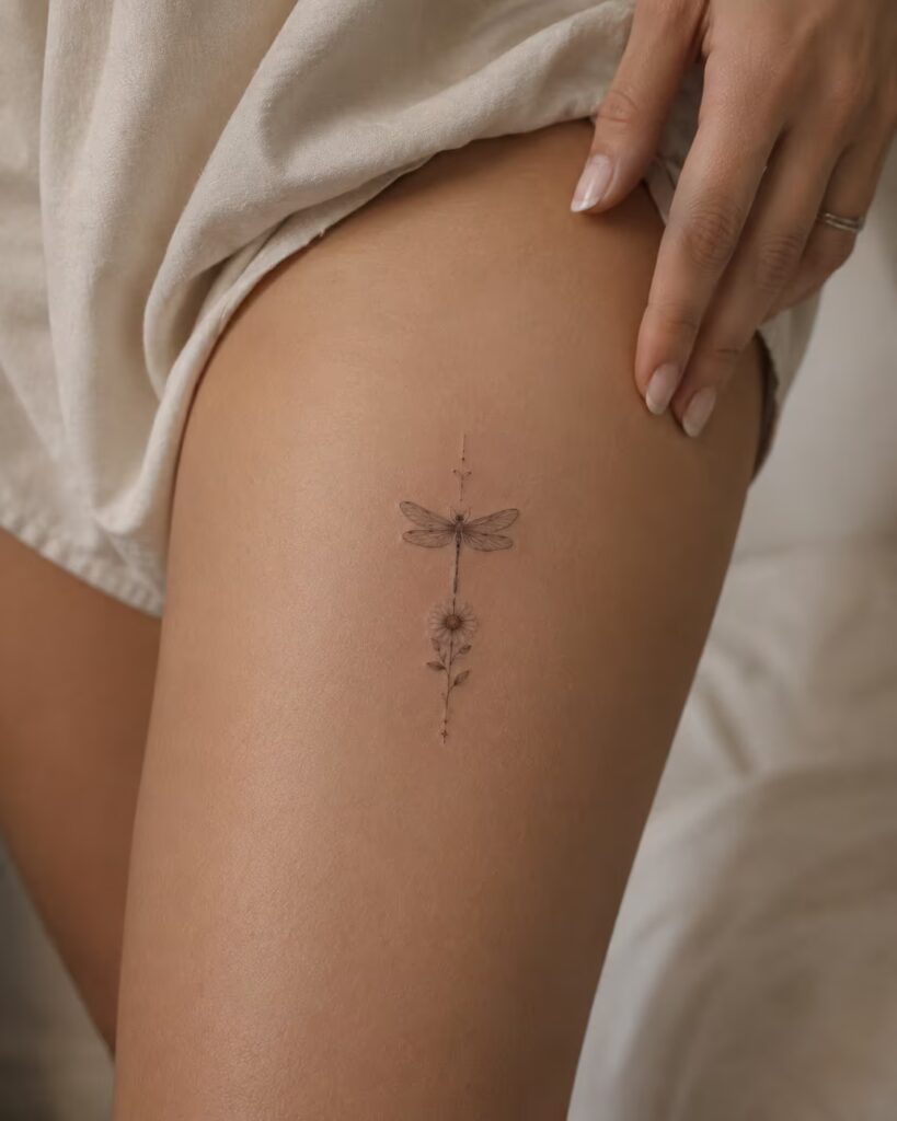 Daisy and Dragonfly Thigh Line