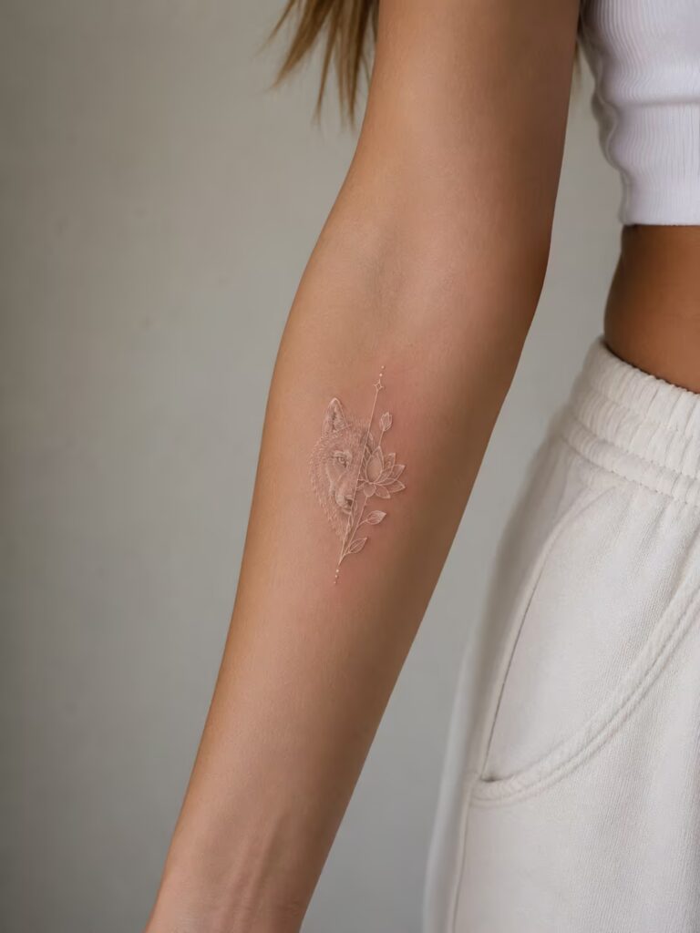 Lotus Wolf (White Ink)