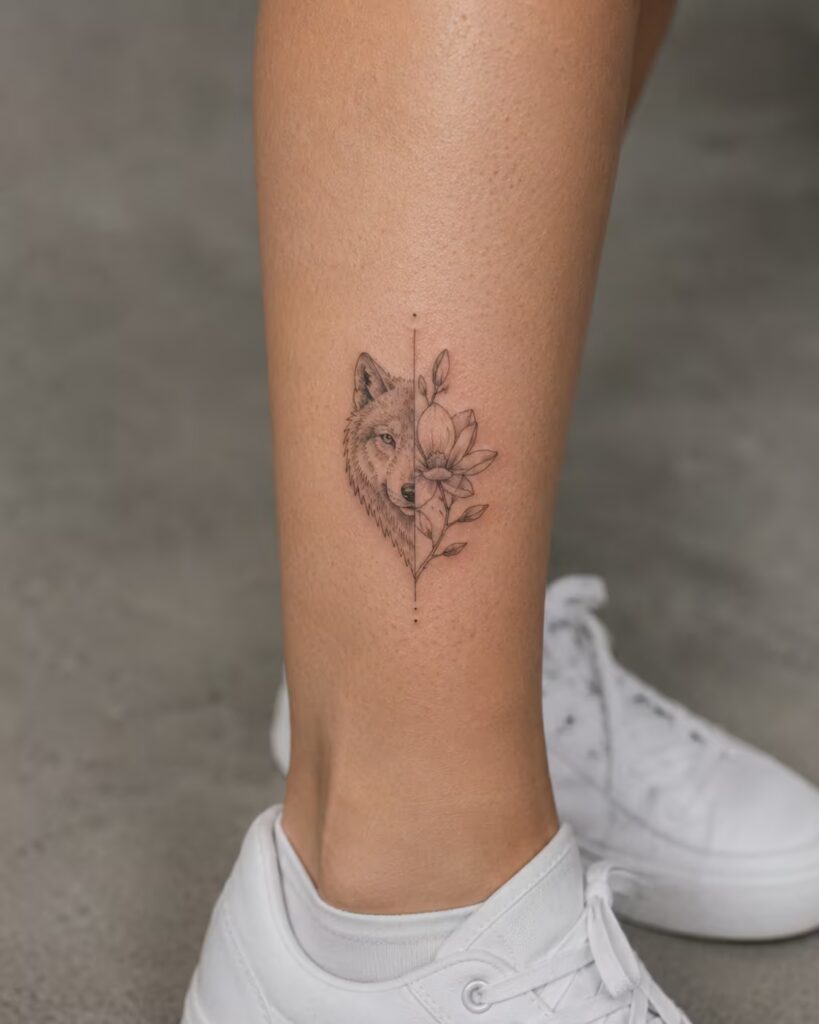 Magnolia Fierce Wolf tattoo