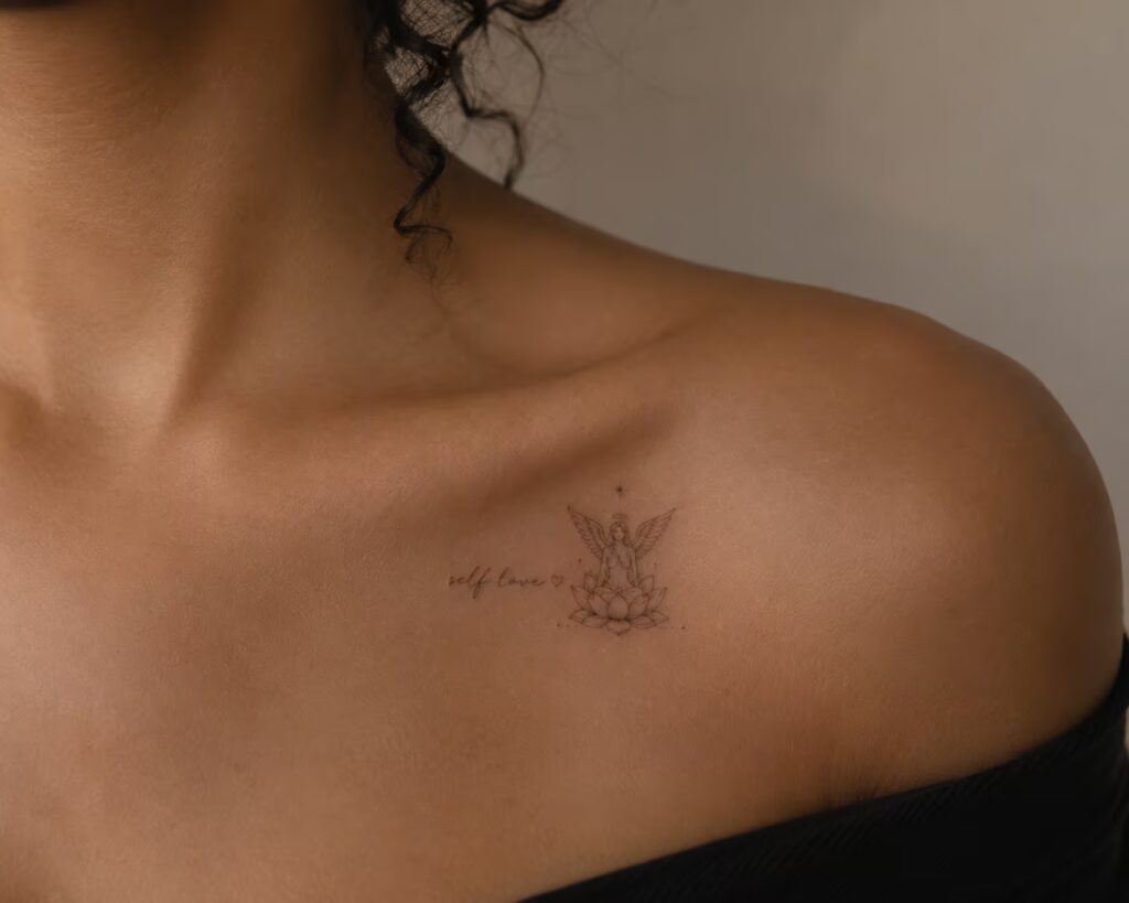 Self Love Lotus Angel Tattoo