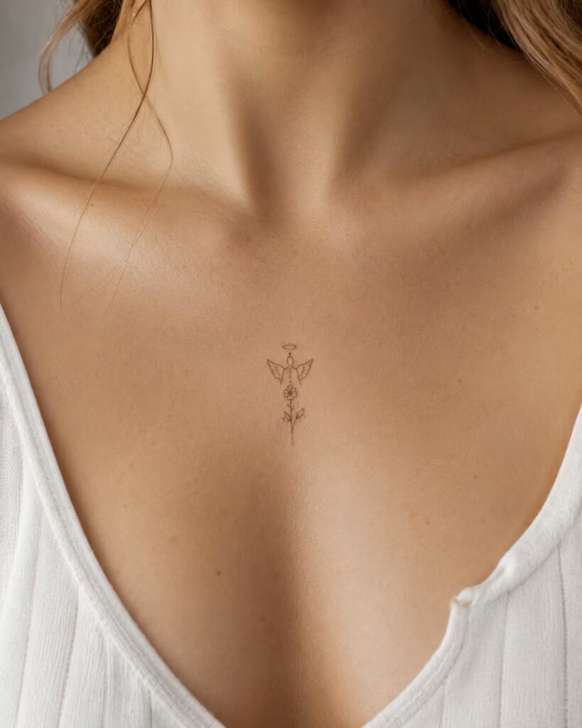 Simple Grace Angel Tattoo