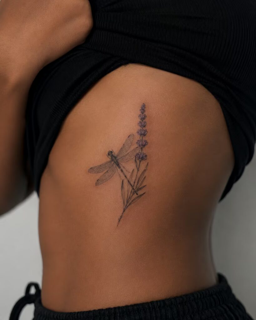 Lavender and Dragonfly Rib Piece