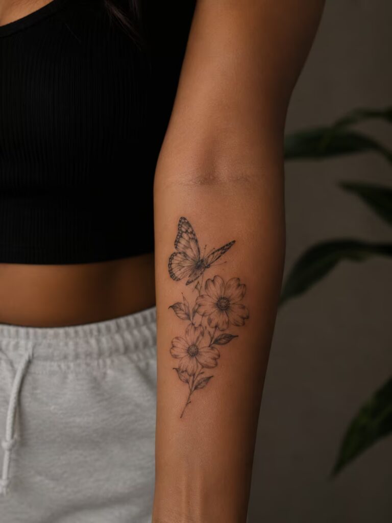 Twin Bloom Forearm Butterfly